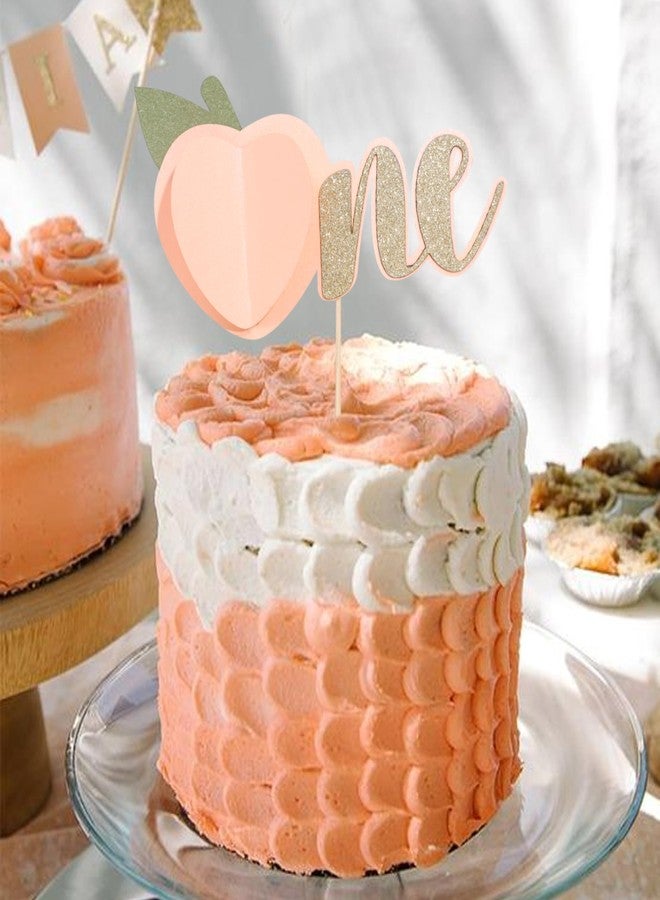TERJIO Sweet Peach Cake Topper - Peach-Themed Birthday Party Decor for Girls, 1st Birthday Cake Decoration, Glitter Peach Cake Topper, Fruit-Themed Smash Cake Photo Prop - Image 4